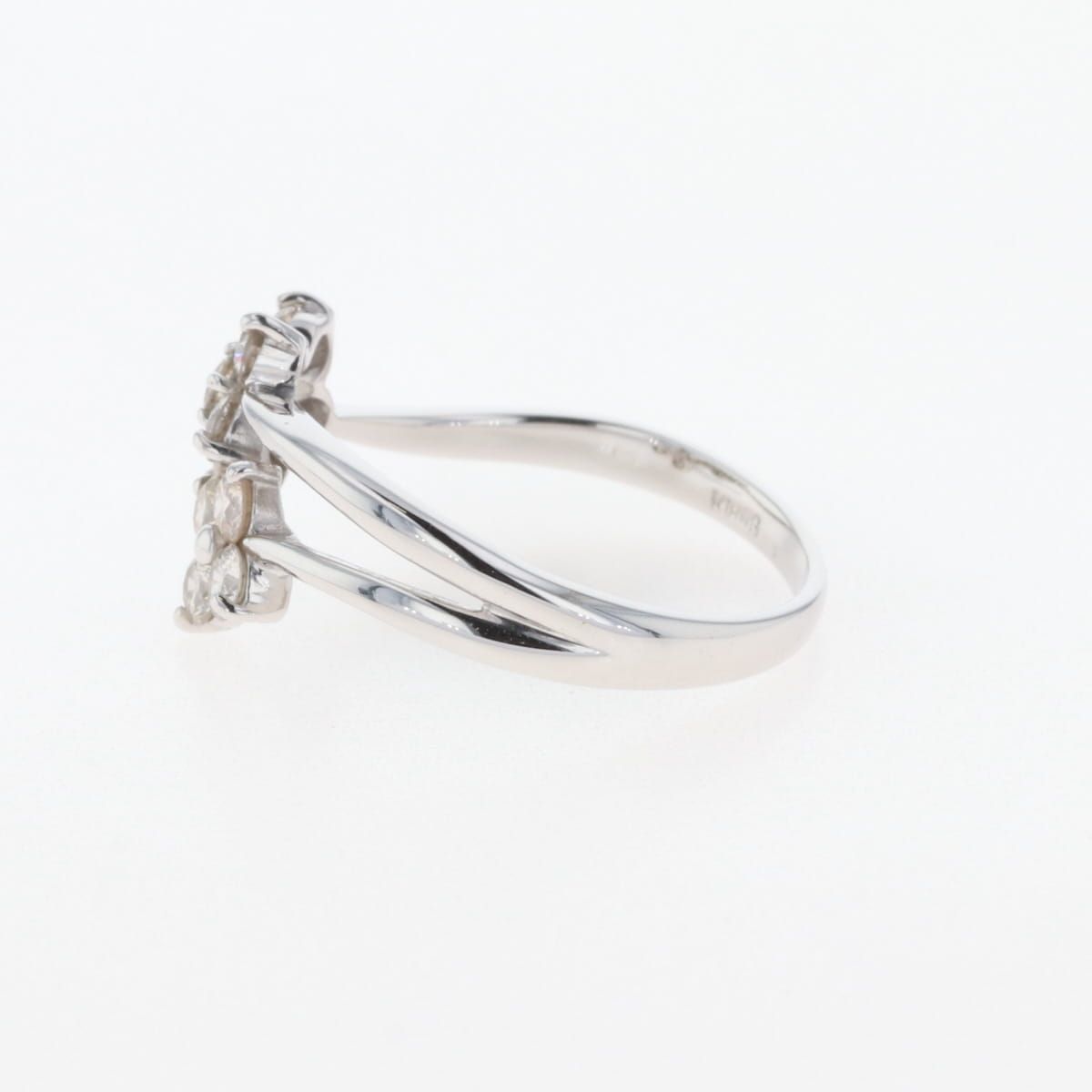 ダイヤモンド フラワー リング K18WG 0.50ct 2.7g