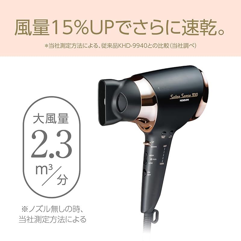 コイズミ ヘアドライヤー イオンバランス サロンセンス 300 温冷
