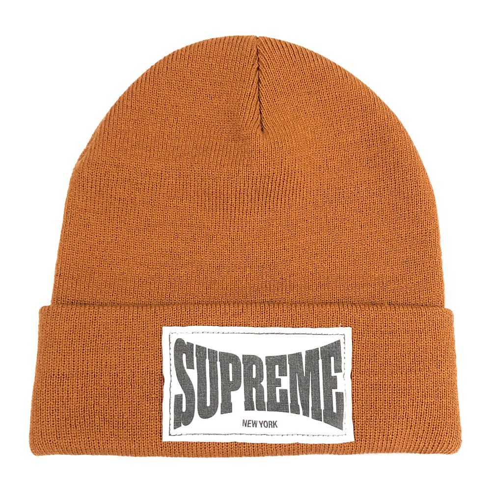 SUPREME シュプリーム WOVEN LABEL BEANIE ニットキャップ RUST 正規品