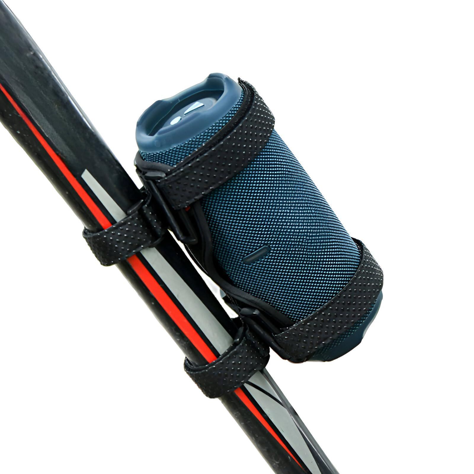 【新着商品】バイク スピーカースタンド、自転車ドリンクボトルホルダー、ゴルフカートレール/オートバイのための調節可能なストラップのポータブルスピーカーホルダースピーカー台