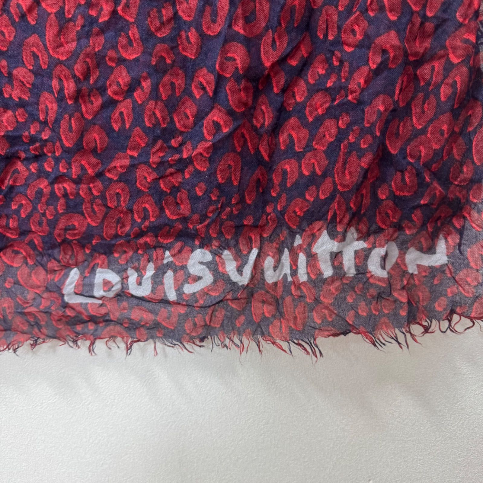 LOUIS VUITTON ルイヴィトン カシミヤ シルク レオパード 大判