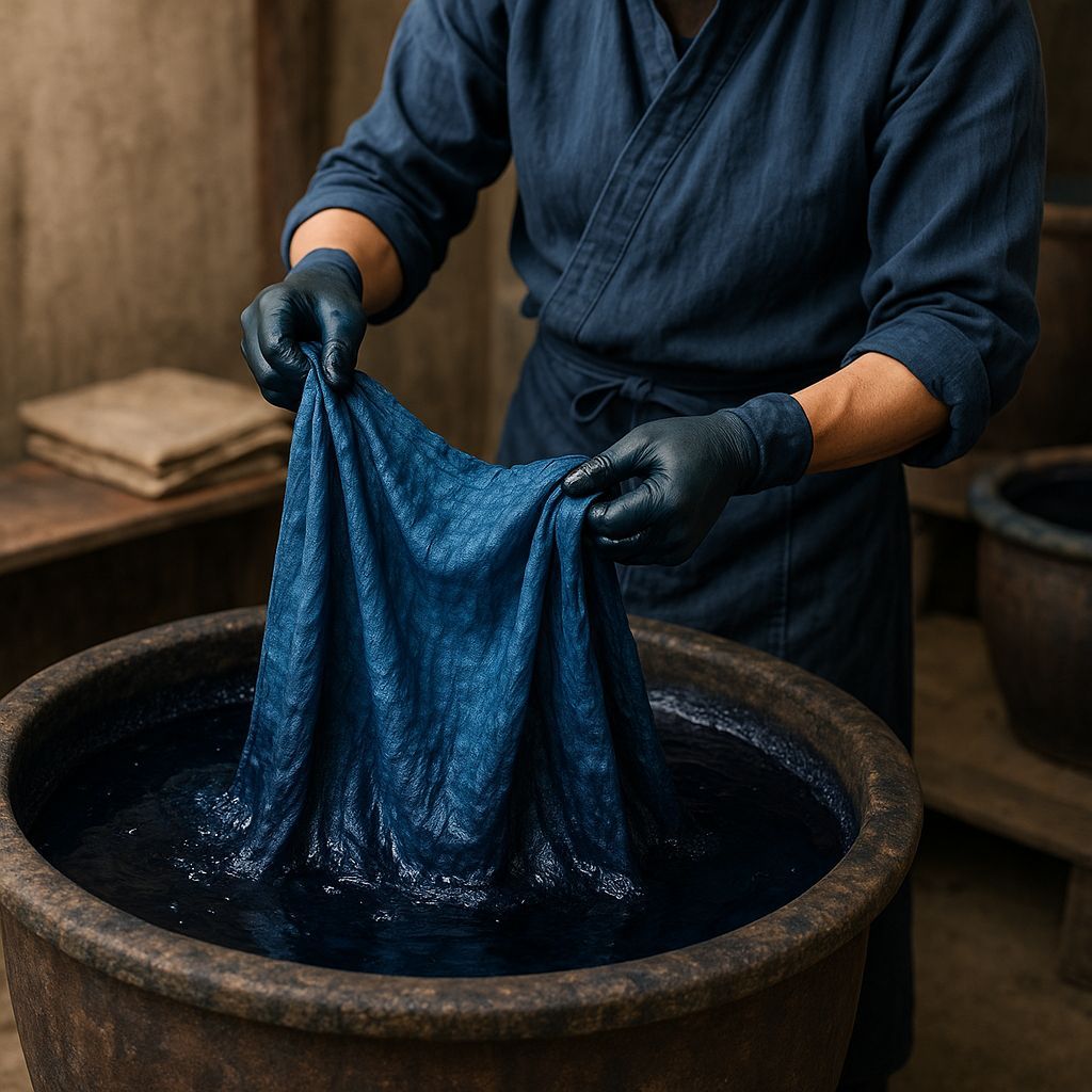 藍染レザー