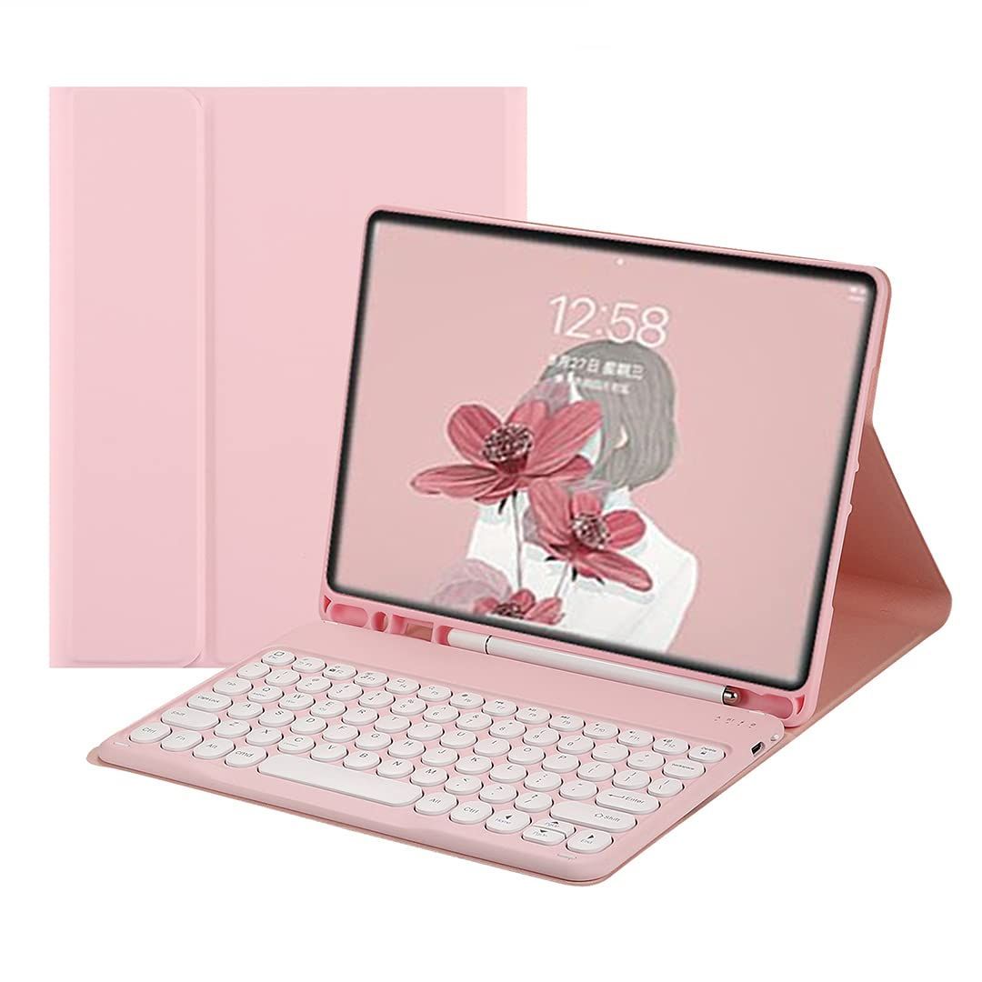 新着商品 Pro9.7|iPad Air2|iPad iPad6|iPad5|iPad Air通用Bluetoothキーボードカバー 分離式 丸型キー 手帳型 Apple Pencil収納 スタンド機能 薄型 iPad9.7キーボードケース 全面保護