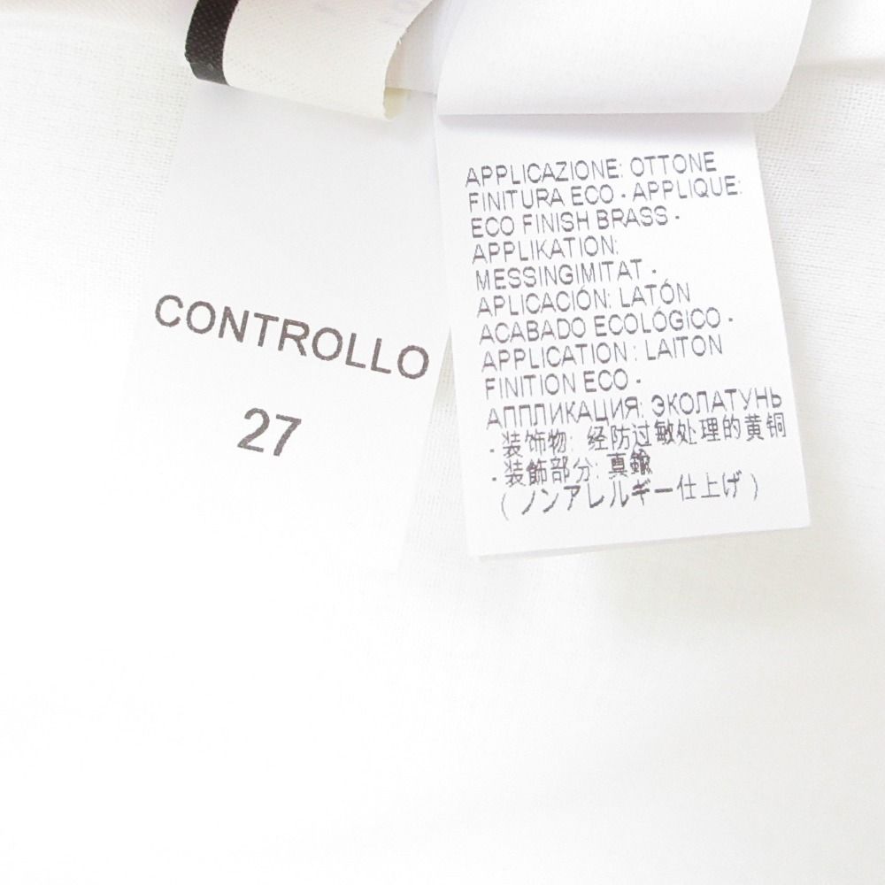 美品 BRUNELLO CUCINELLI ブルネロクチネリ モニーレ チェーン ノースリーブ Vネック コットンシアーブラウス シャツ S ホワイト レディース 古着 中古 美品 BRUNELLO CUCINELLI ブルネロクチネリ モニーレ チェーン