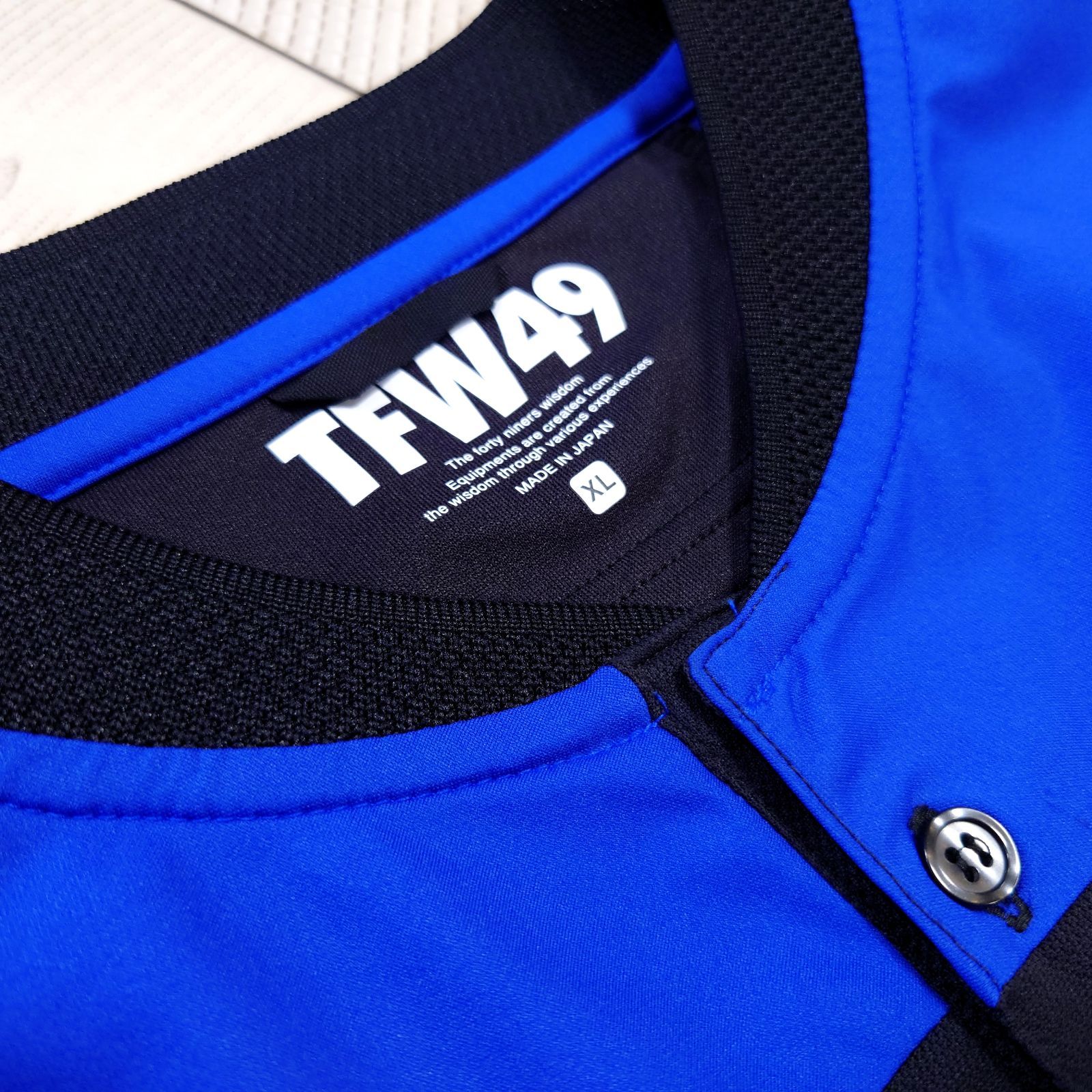 未使用 公式 TFW49 GOLF カラーレスポロシャツ ブラック×ネイビー