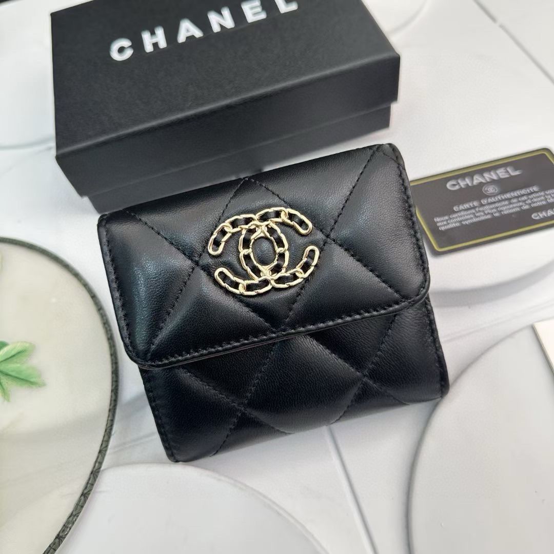 新品未使用 CHANEL 財布 三つ折り トリオンフ ブラック#Y24