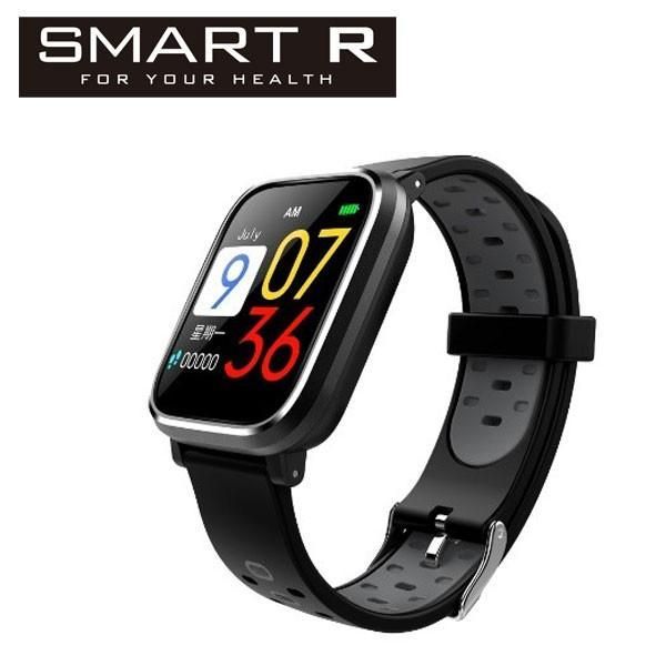 【国内正規品】SMART R スマート R スマートウォッチ 睡眠モニター・消費カロリー表示・歩数計・心拍数計測 ユニセックス  F18-GY グレイ