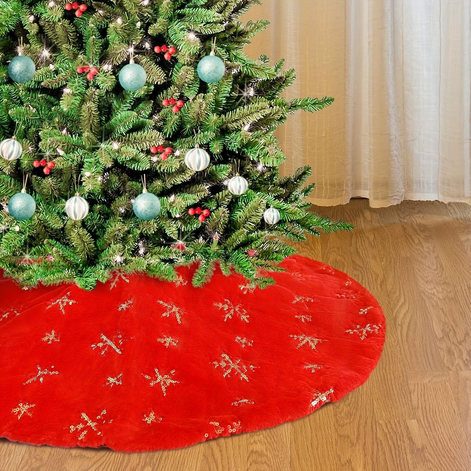 赤いクリスマスツリースカート クリスマスツリースカート クリスマスツリー装飾 クリスマスツリースカート ツリーベースエプロン