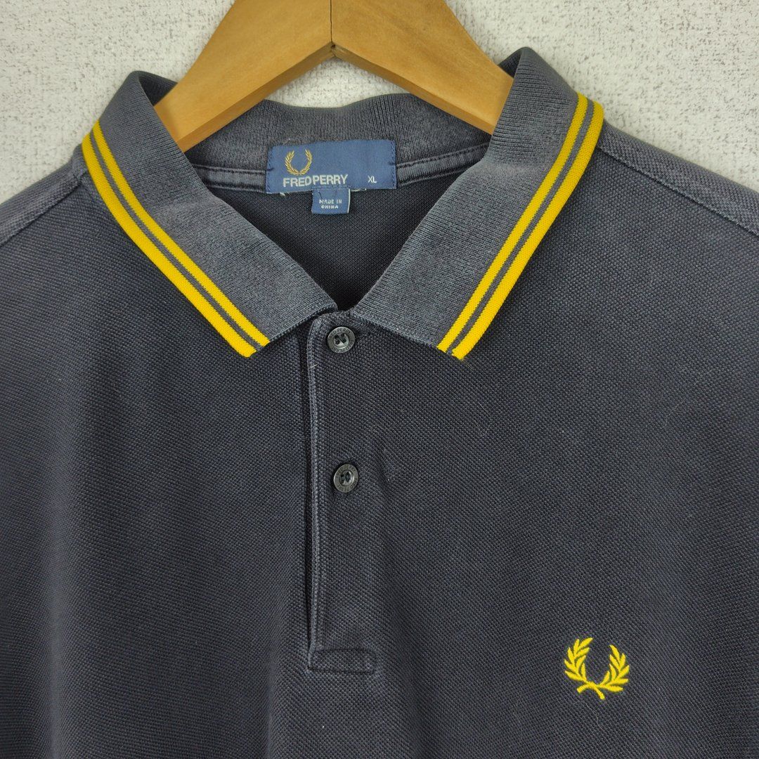 デッドストック 90s FRED PERRY ポロシャツ ブラック 90s FRED PERRY フレッドペリー ポロシャツ ティップライン