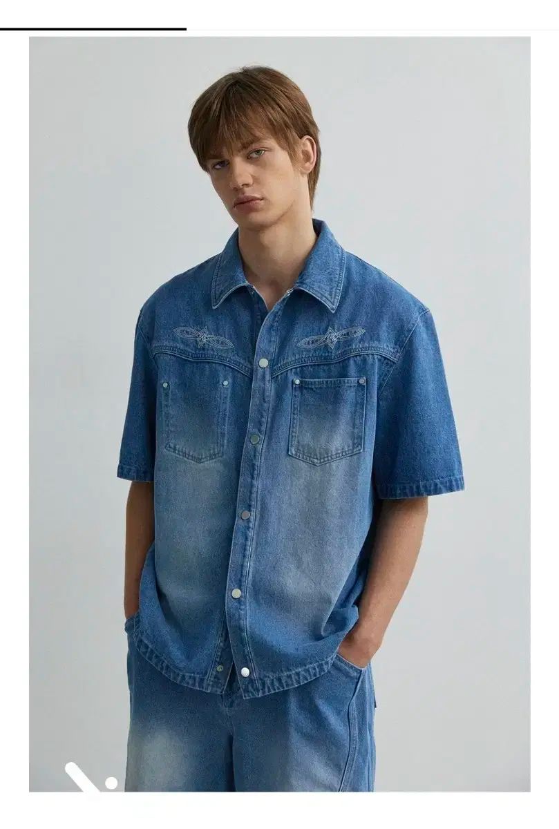 25ss ウンジミク ウエストン デニム 半袖 シャツ M
