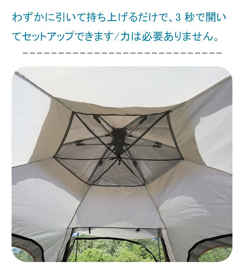 【快適キャンプ】スタイリッシュなデザインテント簡単設営 超防水 UPF50+保護 Amazon.co.jp: [Snughom]【2025最新 ワンタッチ テント】ロッジ