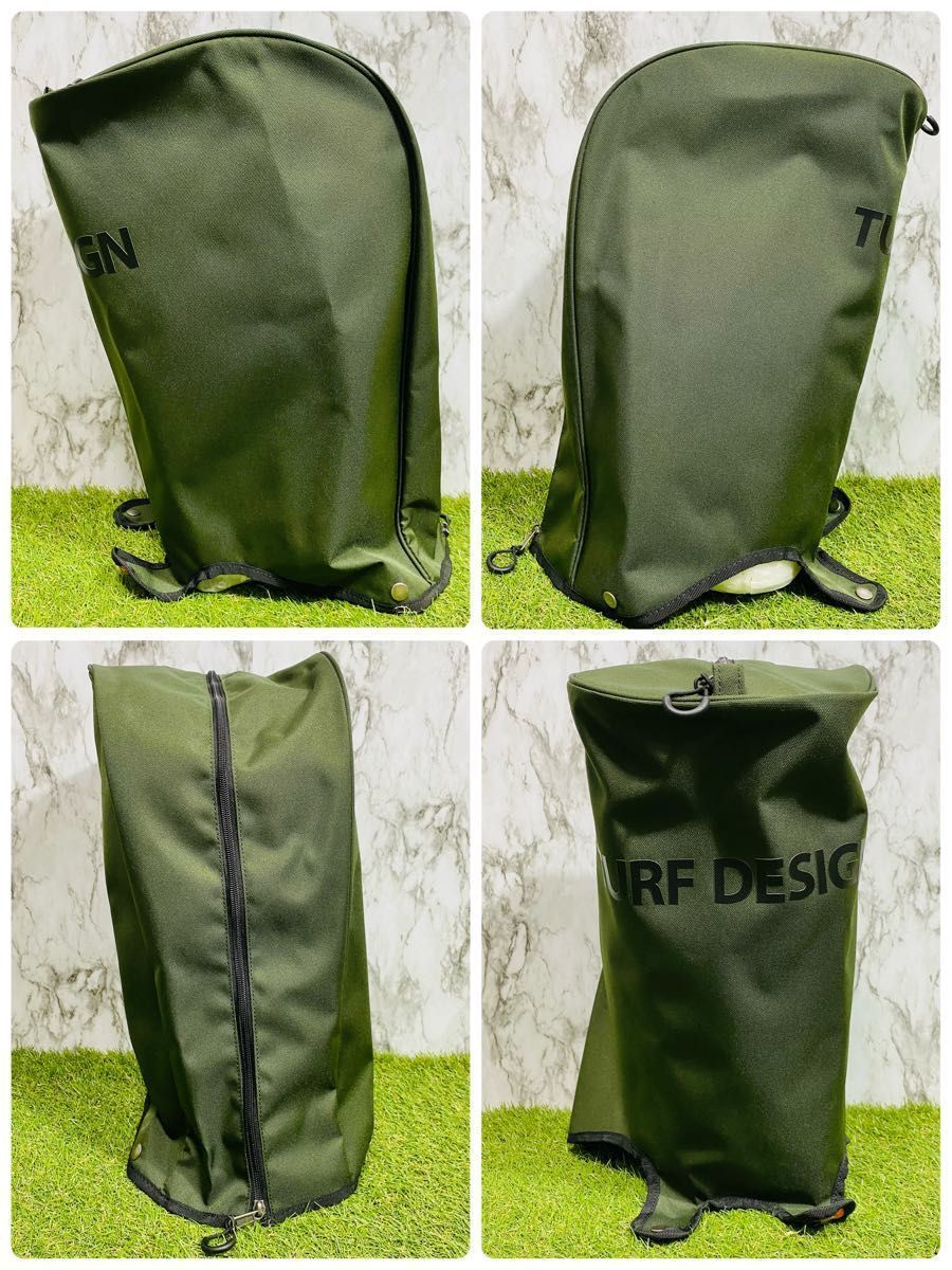 【新品】現行モデル ターフデザイン カート式 キャディバッグ シューズケース付き 新品】現行モデル ターフデザイン カート式 キャディバッグ