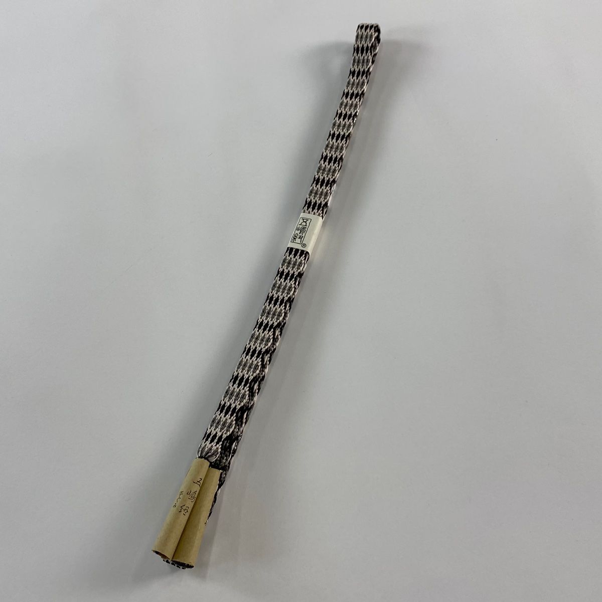 帯締め 名品 幾何学 灰白 正絹 和装小物