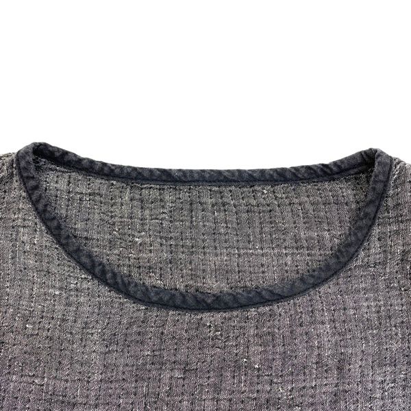 PORTER CLASSIC SASHIKO LINEN カットソー Tシャツ 半袖 刺し子 リネン メンズ サイズ3 ブラック ポータークラシック トップス DM12457■