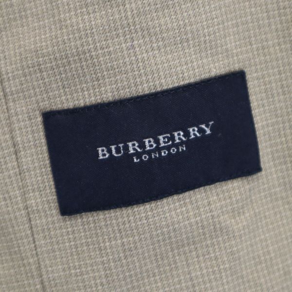 バーバリー 三陽商会 シルクブレンド チェック柄 テーラードジャケット M ベージュ系 BURBERRY メンズ 古着 R221105 【PD】