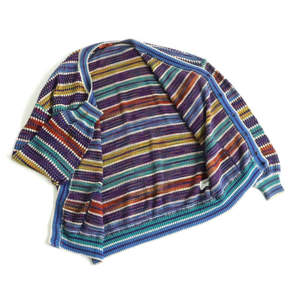 良品□MISSONI ミッソーニ ボーダー柄 リネン混 ロングスリーブ ニット