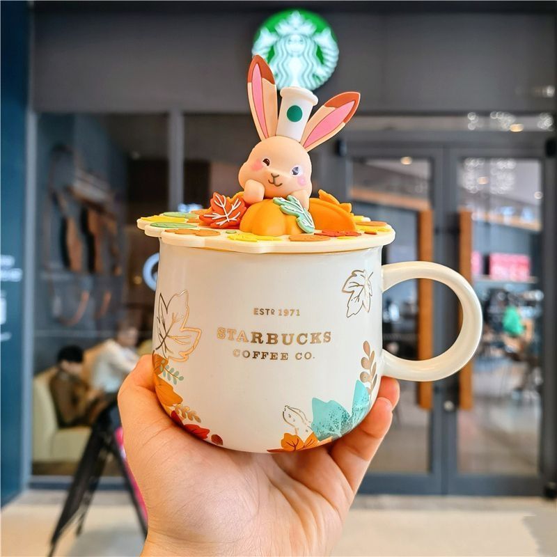 スターバックス STARBUCKS コップ マグカップ カップ 手付き 海外 新品 スタバ プレゼント ギフト フタ付き うさぎ カワイイ 355ml