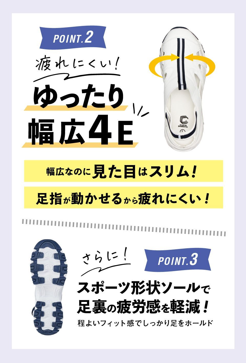 【新品】ナースシューズ　デイリーシューズ(幅広4E)【ホワイト】　看護師 医療 病院 介護士 靴