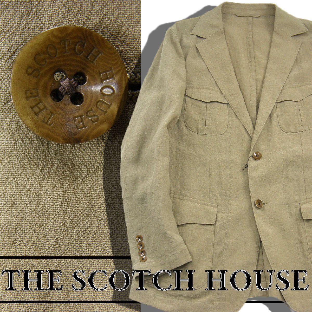 【新品】 THE SCOTCH HOUSE / スコッチハウスリネン ジャケット 日本製 麻 家庭で洗える 裏地なし アンコンジャケット カジュアルジャケット 春夏 ザスコッチハウス