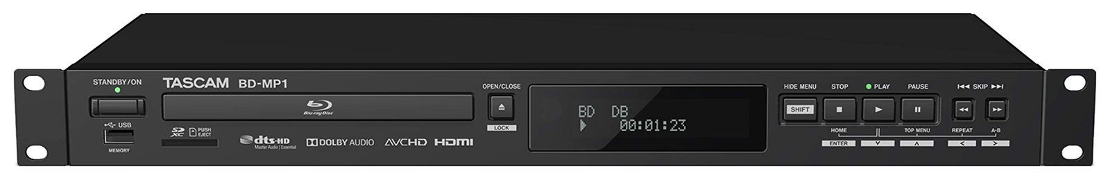 Tascam プロフェッショナルグレード ラックマウント ブルーレーヤー BD-MP1