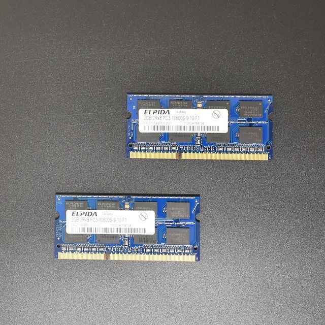 ELPIDA メモリーDDR3 4GB 2枚セット - メモリー