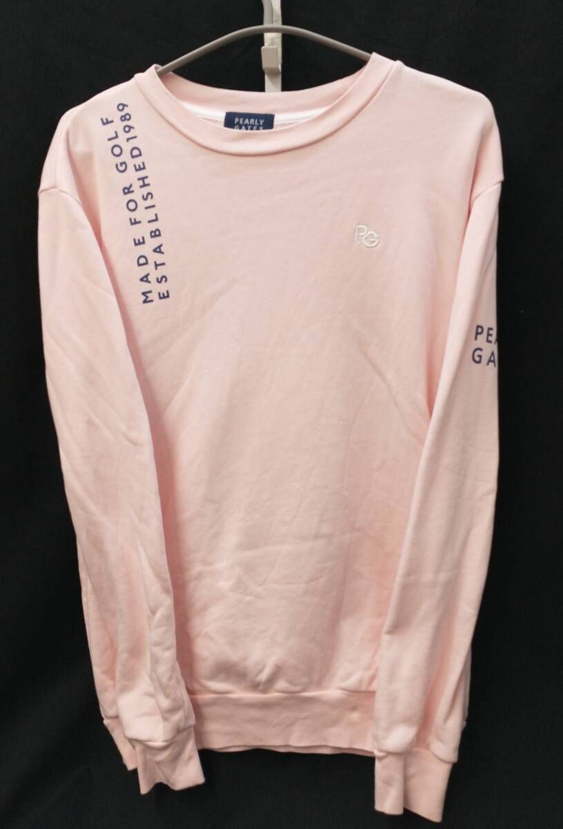 PEARLY GATES SWEAT パーリーゲイツ スウェット プルオーバー サイズ1 ゴルフ ウエア ライトピンク 055-2162202