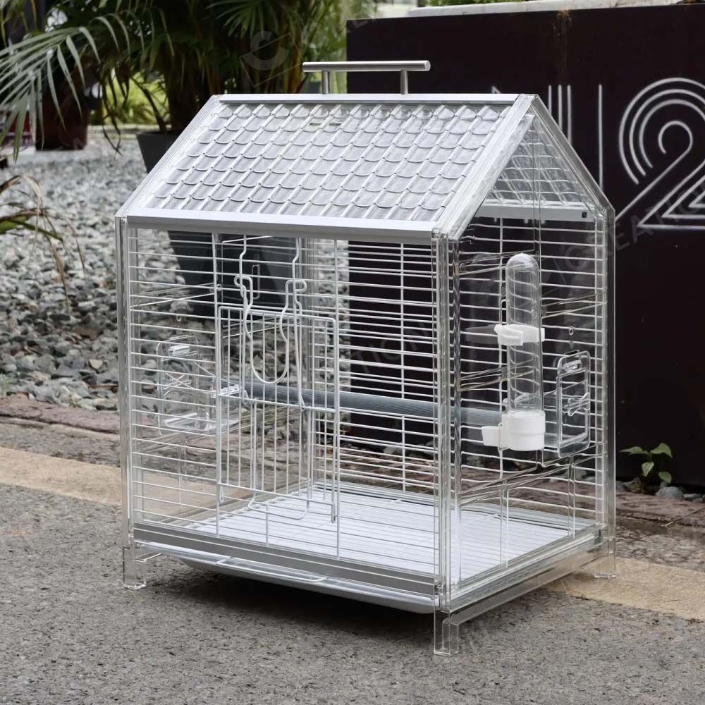 クリアアクリル鳥かご スパッタ防止 手提げ 複数飼い小/中型