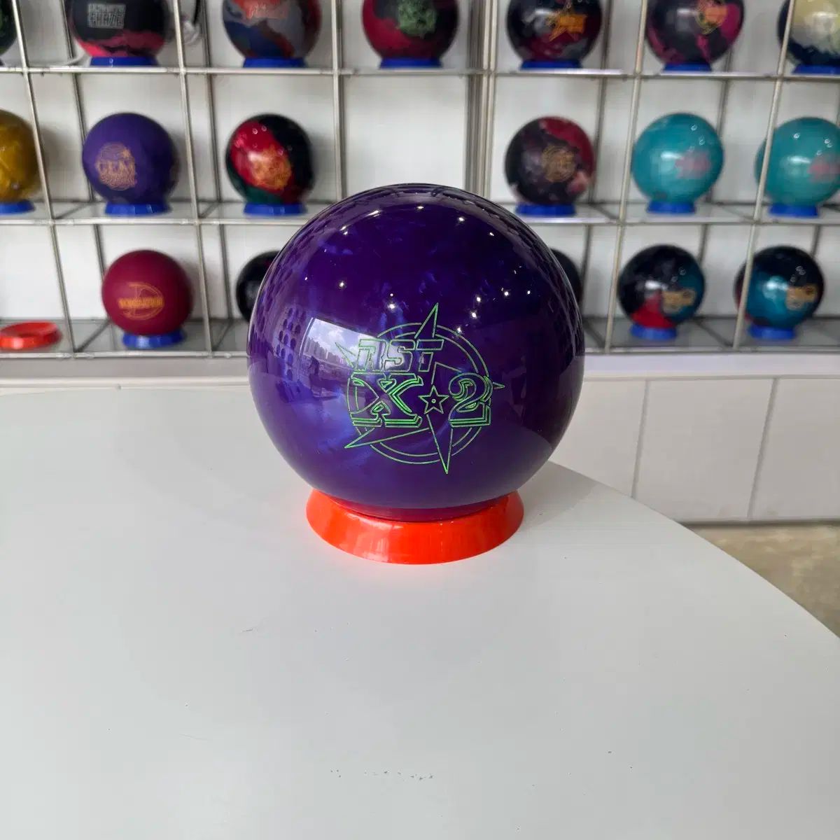 ボウリングボール パープルパールウレタン 中古 元箱なし パープルパールウレタン 14ポンド ハンマー ボウリング ボール