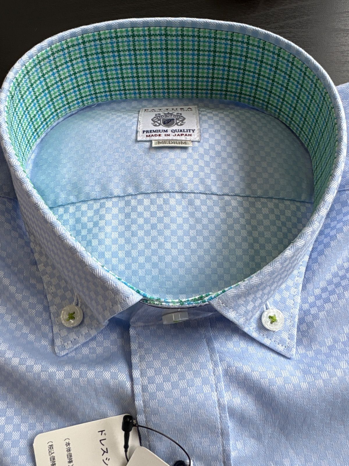 限定セール，爆買い 新品未使用　FATTURA 日本製　シャツ2枚セット　ボタンダウン　ピンク、ブルー　綿100 長袖サイズL