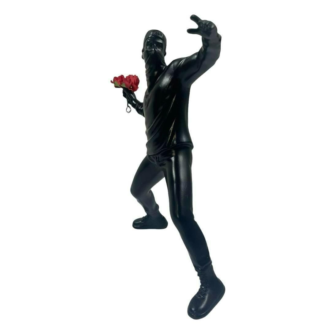 「バンクシー/花を捨てる少年　フィギュア ブラック」 Banksy バンクシー 花を捨てる少年 フィギュア 像 ブラック