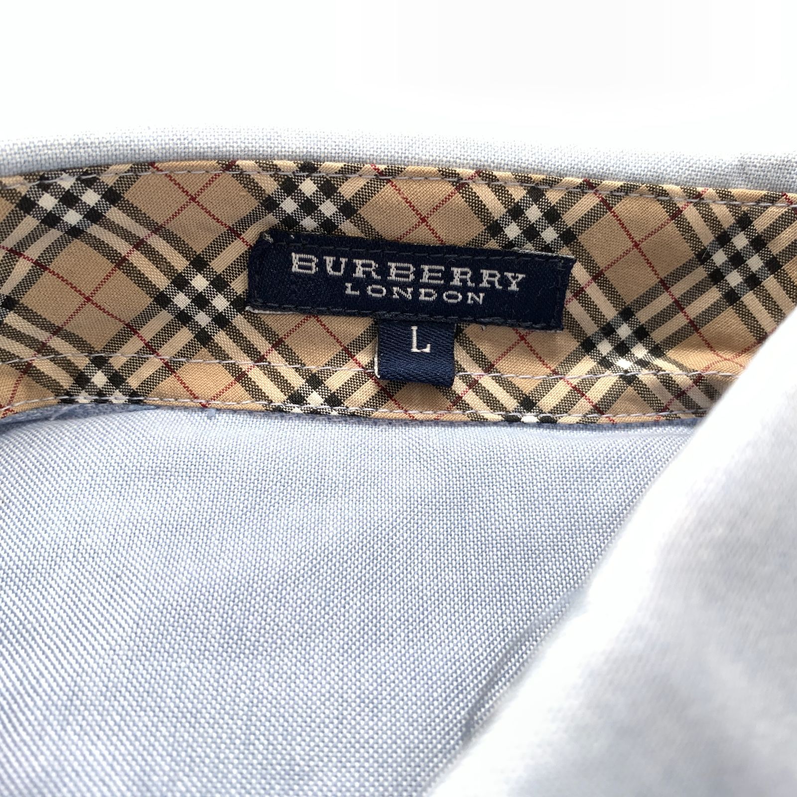 f001 H 51 未使用タグ付き BURBERRY LONDON Lサイズ ブルー