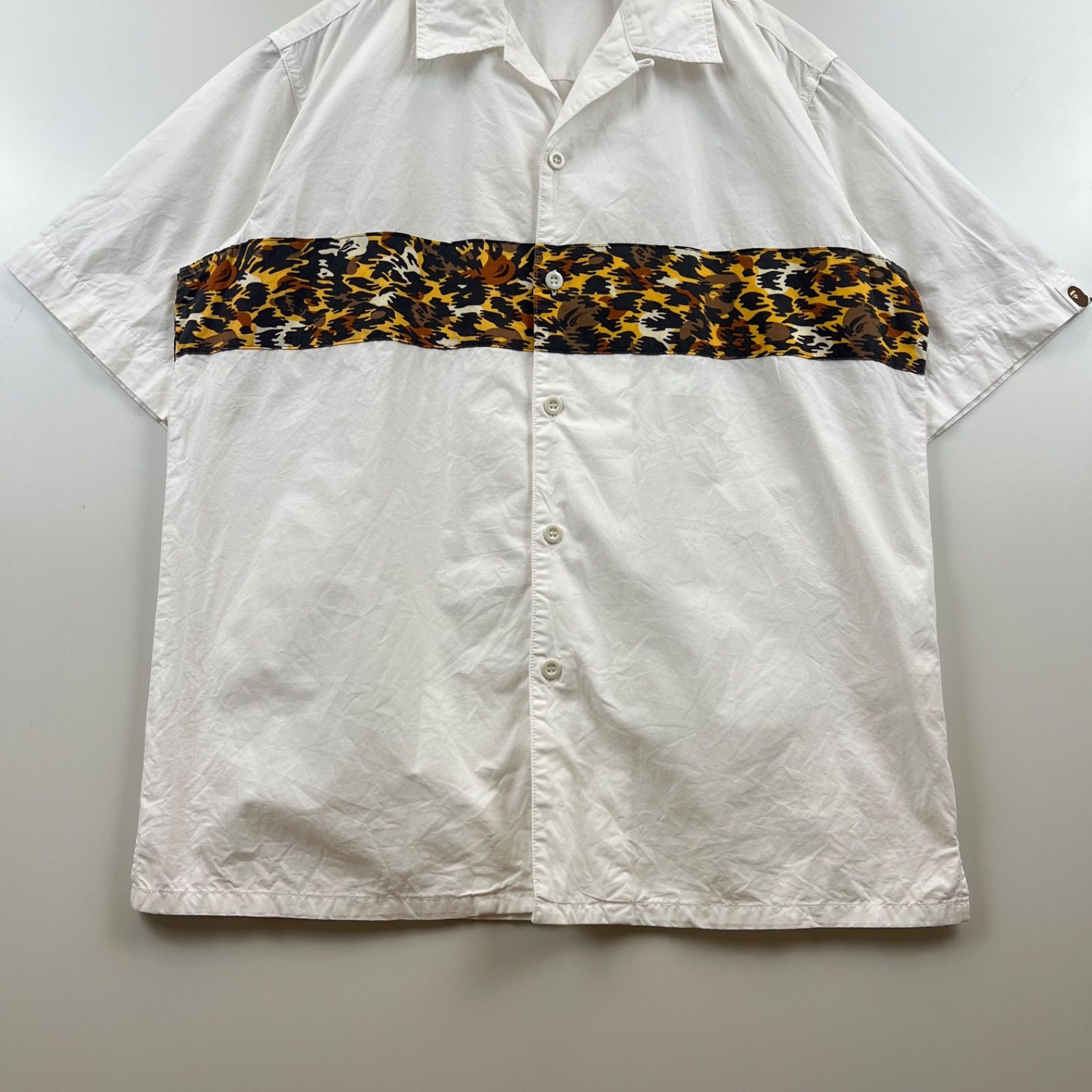 希少 アベイシングエイプ レオパード アロハ シャツ XXL レーヨン風 APE 希少 アベイシングエイプ レオパード アロハ シャツ XXL