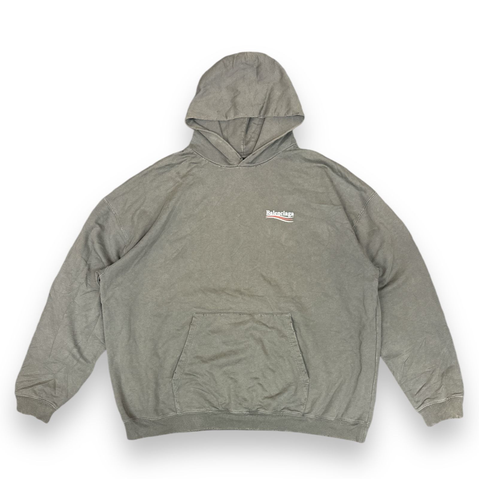 【国内発】BALENCIAGA POLITICAL CAMPAIGN ロゴプリントフーディ Women's Political Campaign Hoodie Large Fit in Black