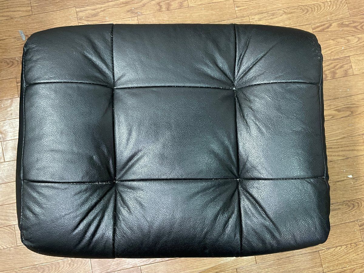 パーソナルソファ リクライニングチェア ブラック オットマン付 360度