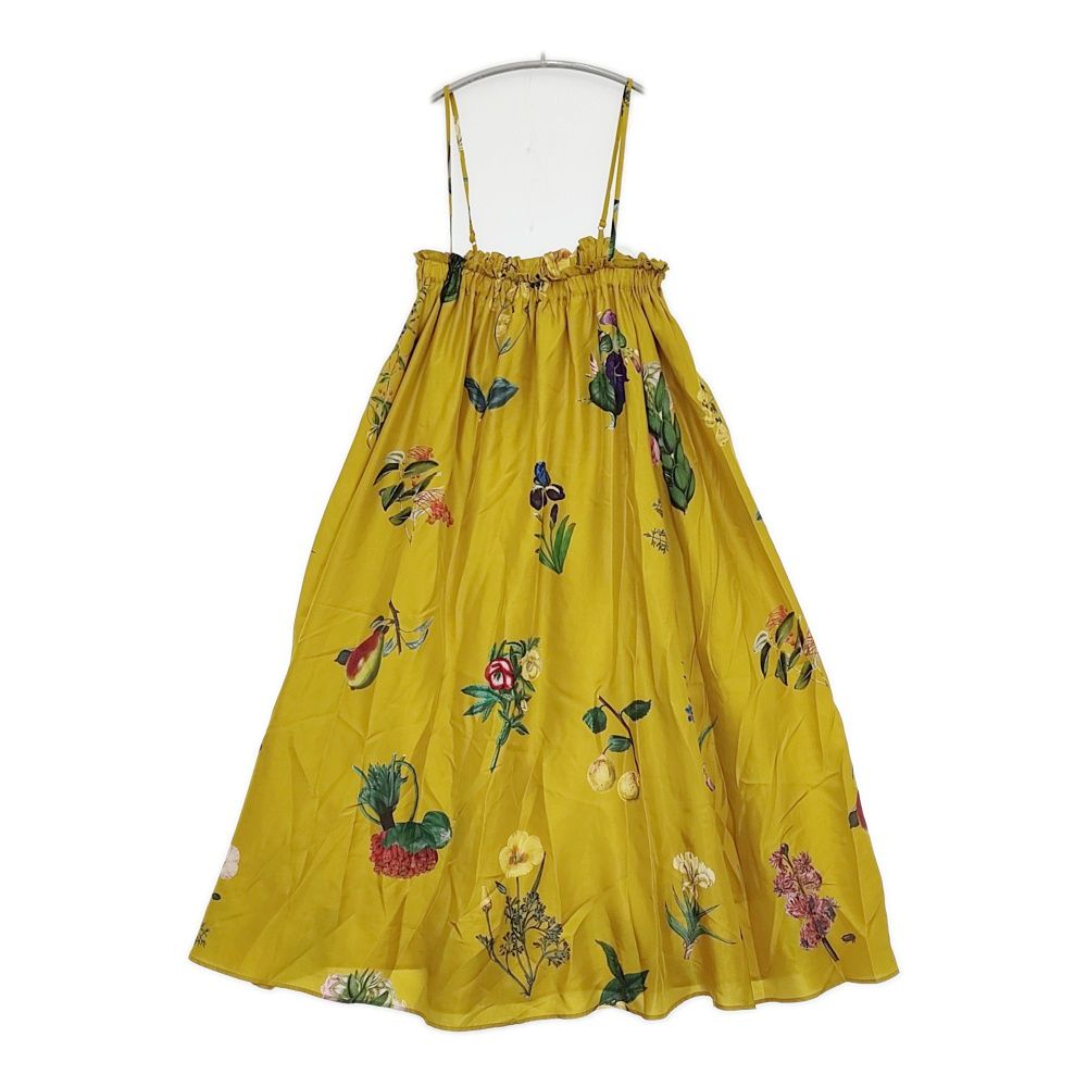 CABaN BLOOMIN ART プリントフ スカート ボタニカル柄 定価52800円 シルク ワンピース 2way イエロー レディース キャバン 5-0603M♪