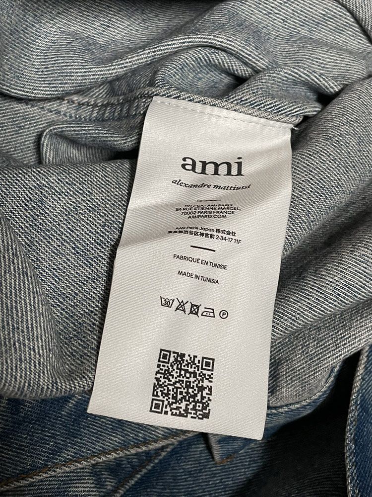 AMI PARIS (アミパリス) 胸ロゴ フルボタン デニム オーバー