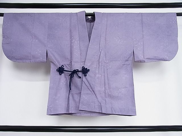平和屋-こころ店道中着　スリーシーズン　春夏秋　塵除け　草花地紋　浅紫色　正絹　逸品　AAAG6052Boa