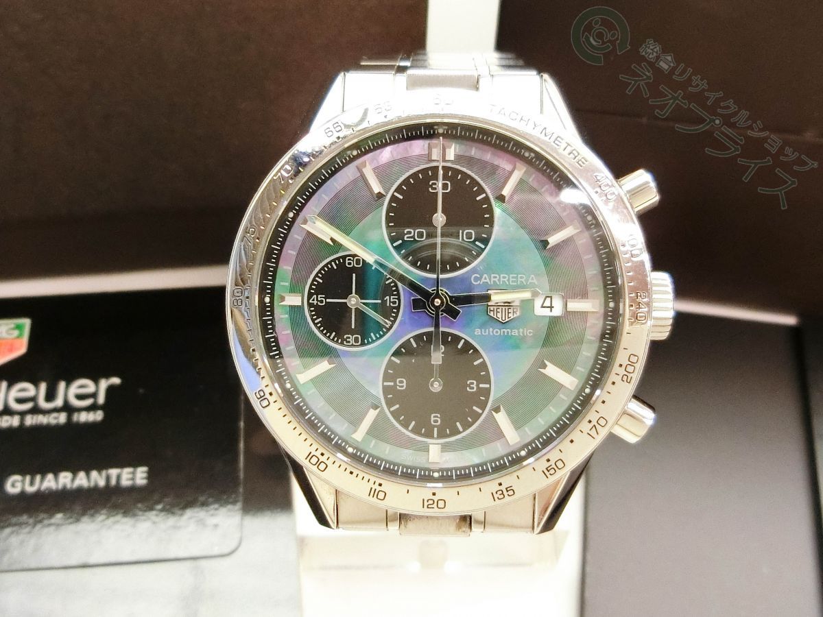 XX1499 TAG HEUER タグホイヤー カレラ キャリバー16 ブラックシェル クロノグラフ SS メンズ 腕時計 自動巻き 美品