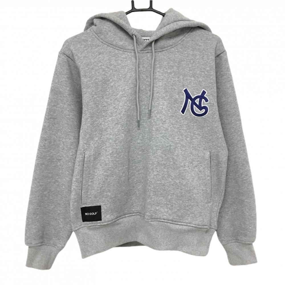 超 ノーコーヒー×クラブハウス フード付トレーナー 杢グレー NO GOLF 裏起毛 レディース 共通サイズXS ゴルフウェア NO COFFEE