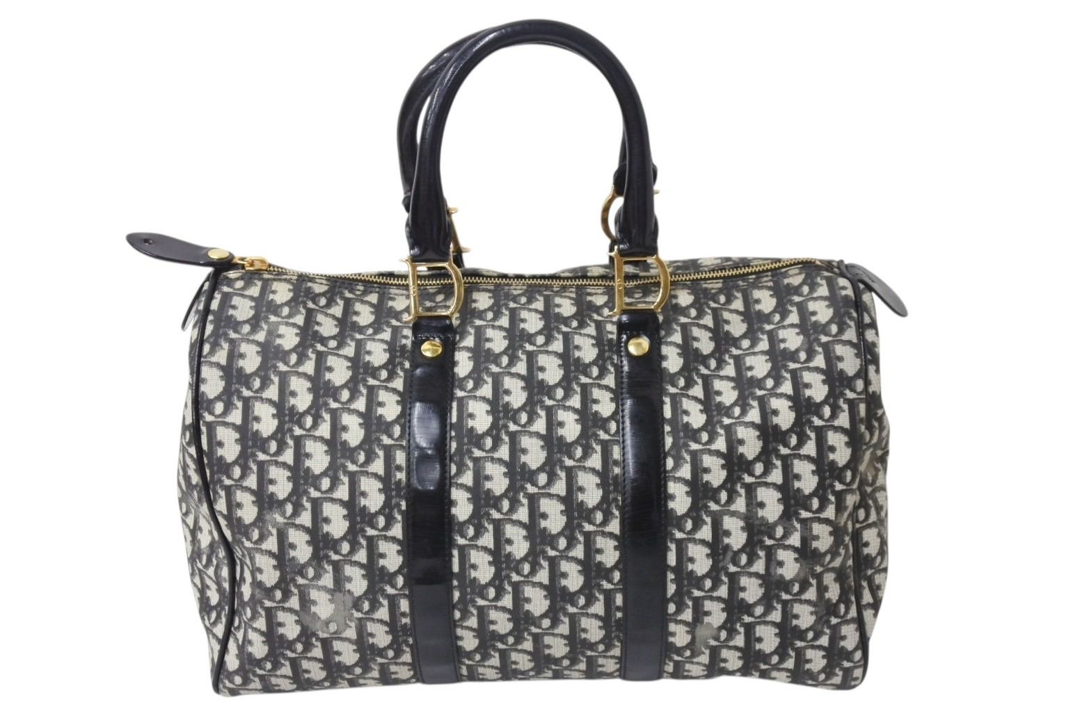 Christian Dior クリスチャンディオール ハンドバッグ BO C 0071 トロッター柄 スピーディ35型 ブラック ガリアーノ期 4b002890