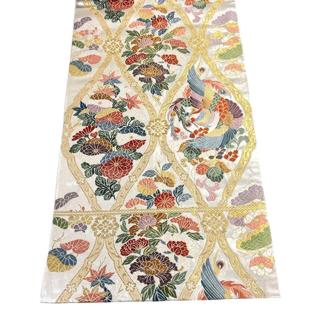 袋帯 鳳凰 立涌 菊花 牡丹 桐の花 葵 金糸 唐織 着物 091a d 袋帯 鳳凰 立涌 菊花 牡丹 桐の花 葵 金糸 唐織 着物 091a d