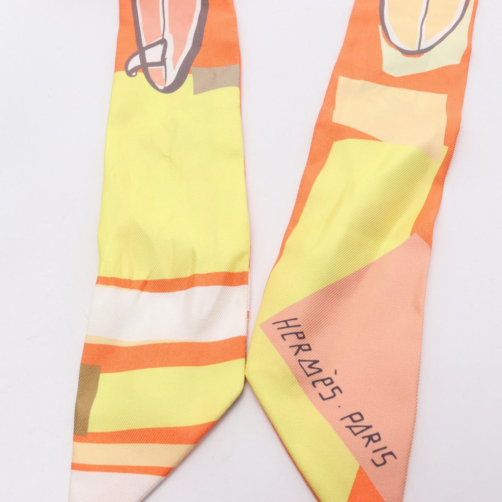 HERMES エルメス ツイリー スカーフ シルク オレンジ【中古