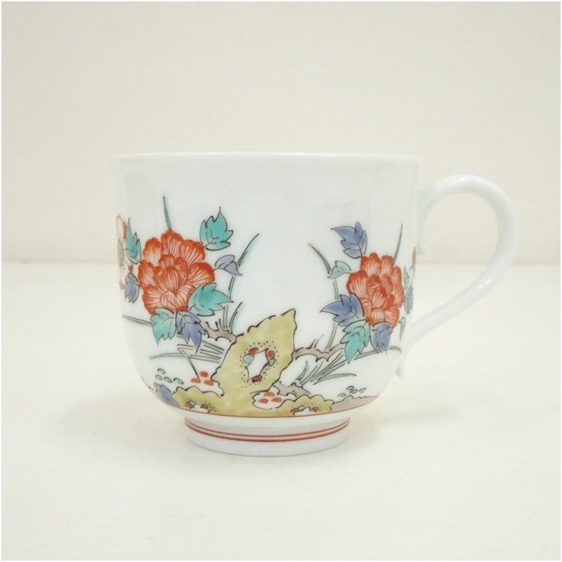 十四代 酒井田柿右衛門造 錦岩牡丹文珈琲碗（共箱） 食器 おしゃれ