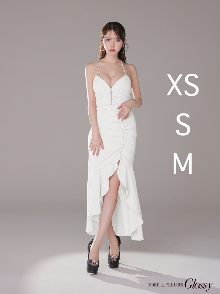 買い大人気 ROBE de FLEURS Glossy ホワイトドレス S 【公式通販】