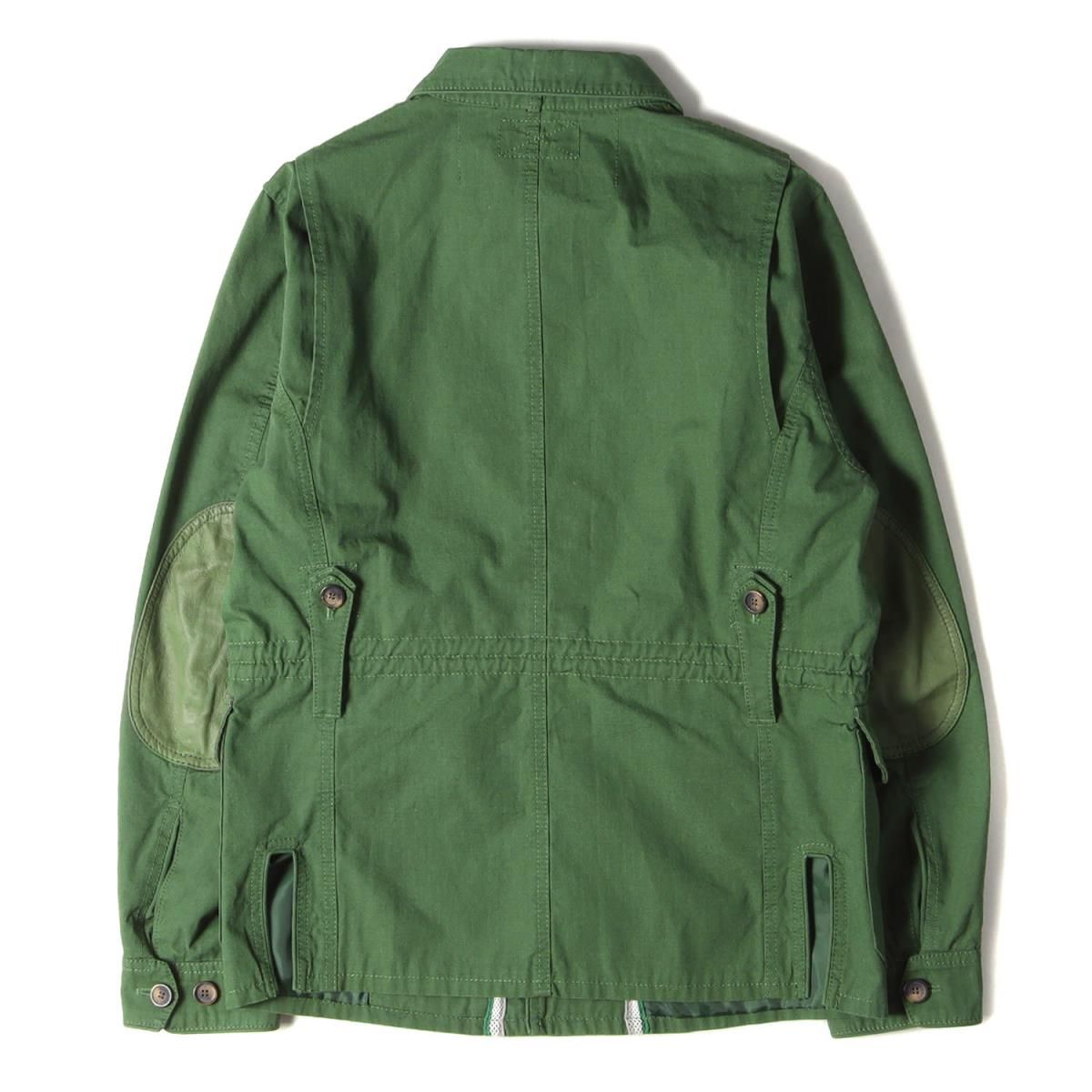 DIESEL レザーエルボーパッチ付きリップストップ ミリタリージャケット DIESEL ディーゼル ジャケット レザーエルボーパッチ付き