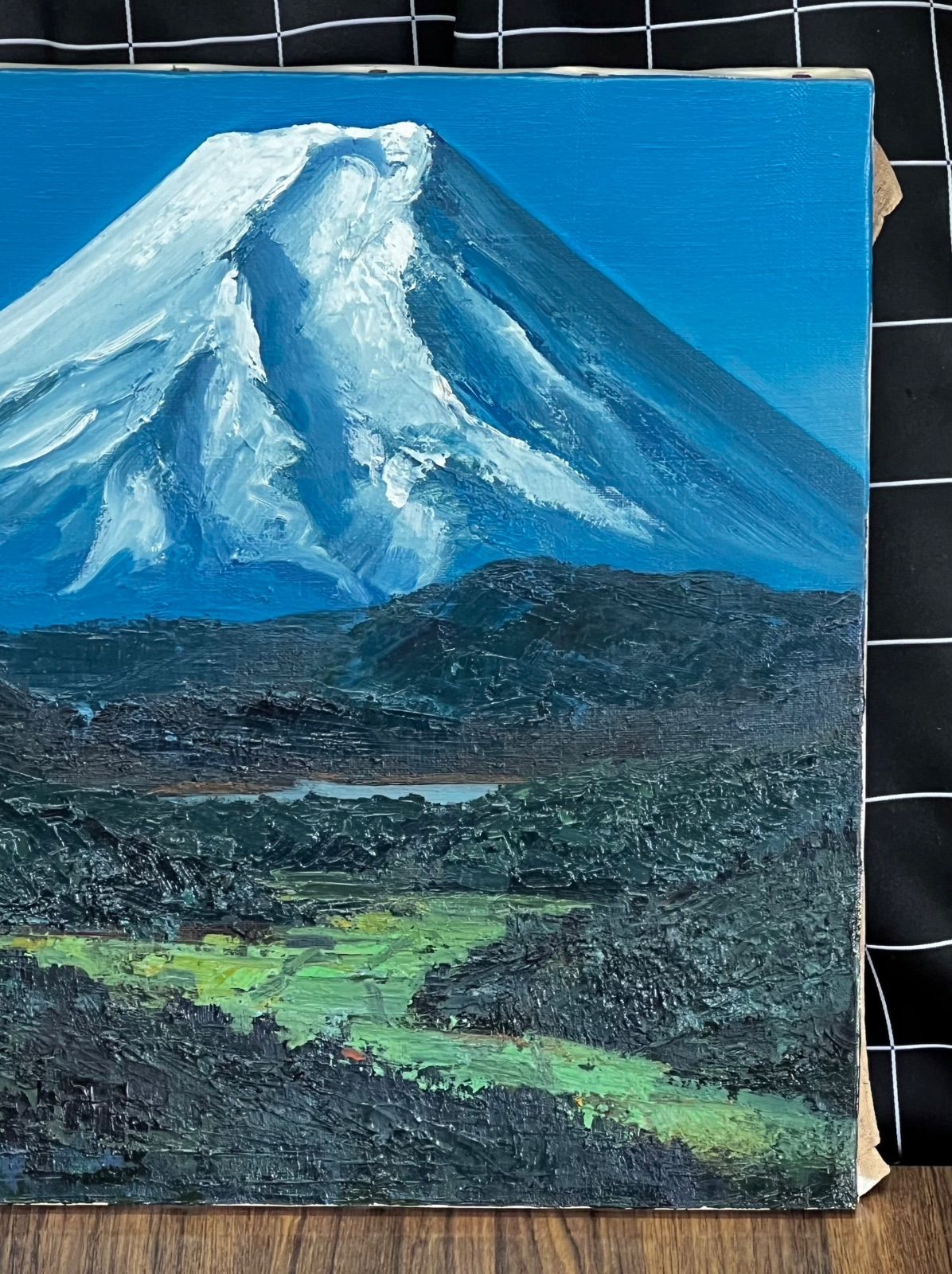 油彩画 油絵 高山勝雄 【富士の風景】 F8号 富士山 額縁 額装 インテリア 直筆サイン 裏書あり - メルカリ