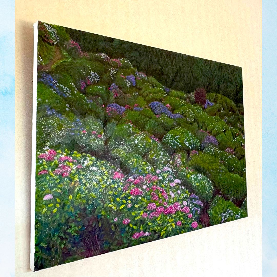 ARTELIER（アートリエ） 風景画/紅葉の風景「紅葉の山里」アクリル画