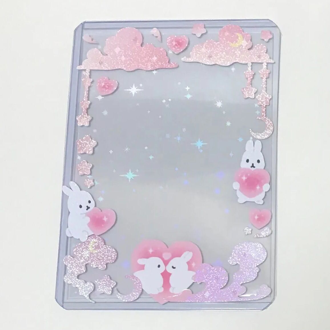 メルカリshops B8 硬質 カードケース トレカケース 韓国作家 シールデコ ラブうさぎ