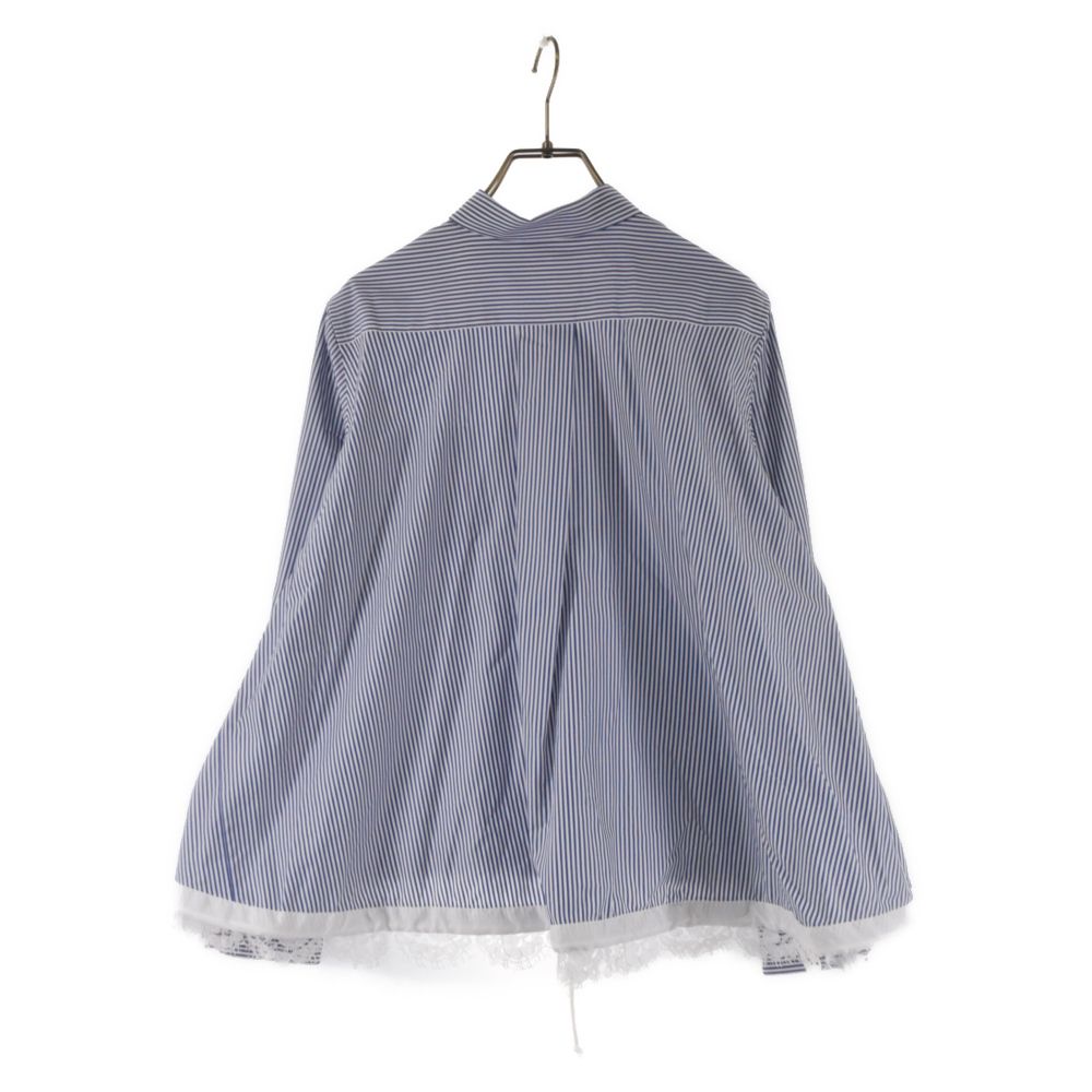 サカイ sacai ストライプレース長袖シャツ