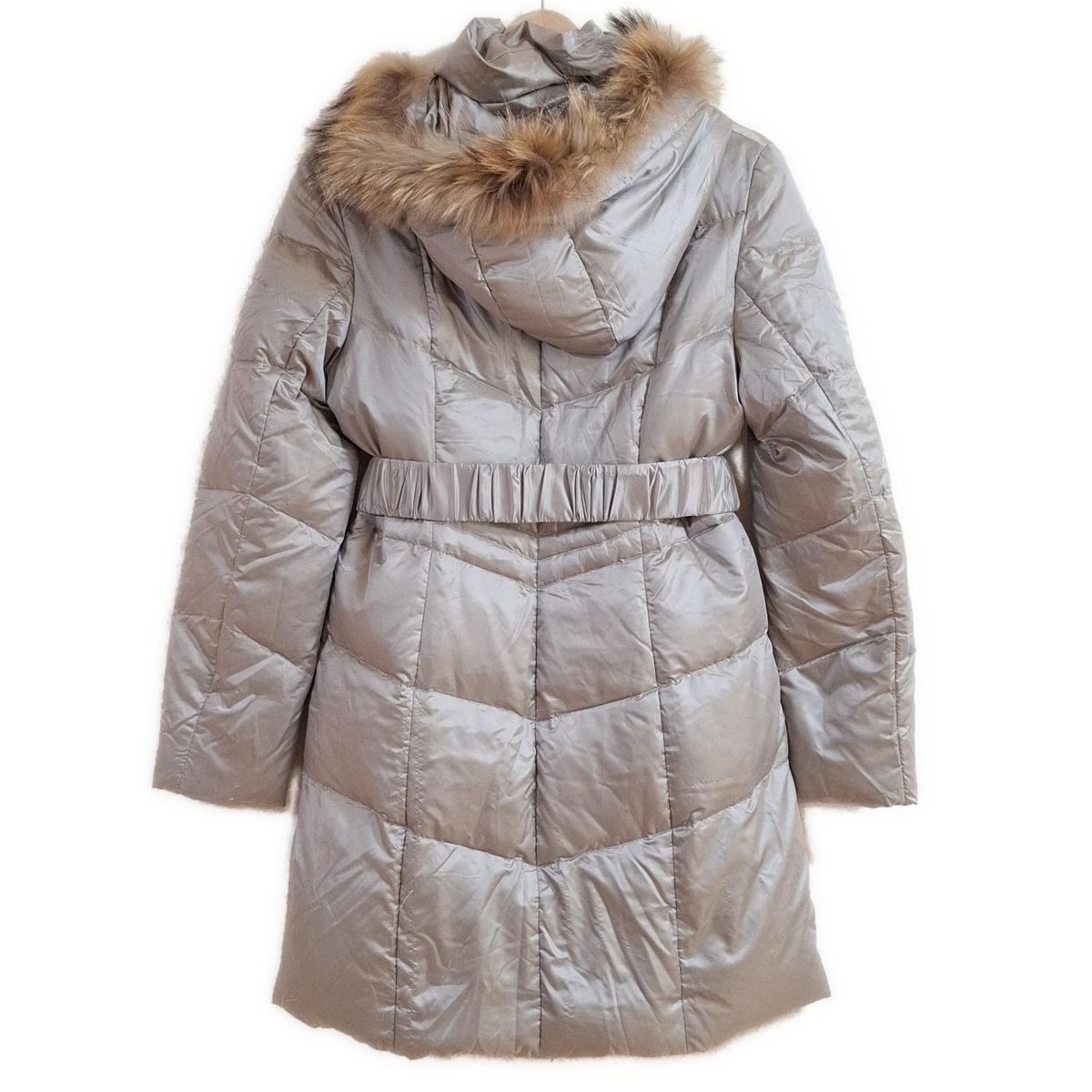 UNTITLED アンタイトル ダウンコート サイズ2 M レディース - ベージュ 長袖 ジップアップ ファー 着脱可 秋 冬